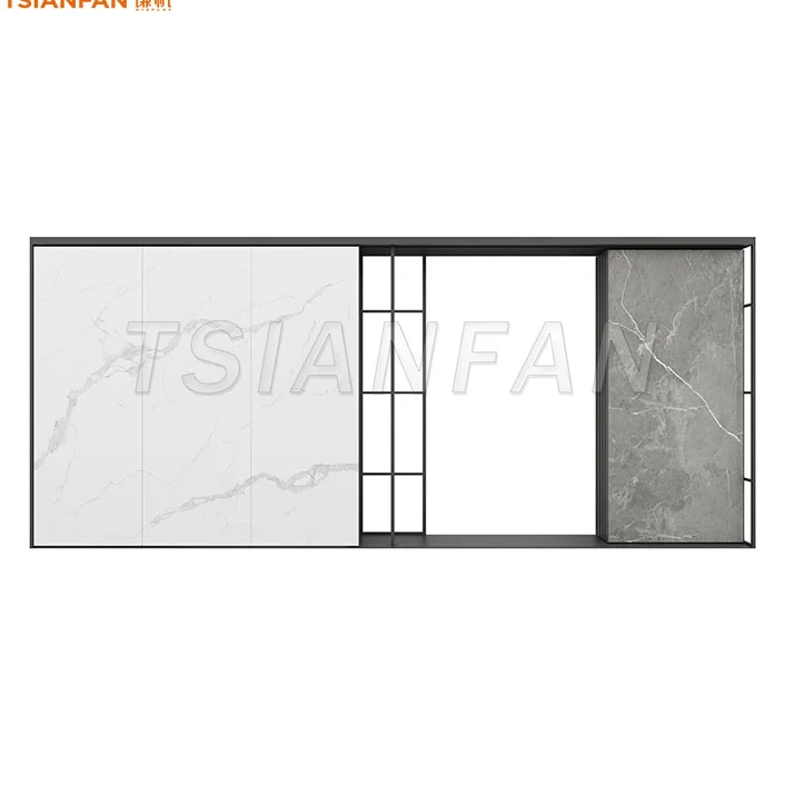 eyecatching granite slab displays for tile showrooms